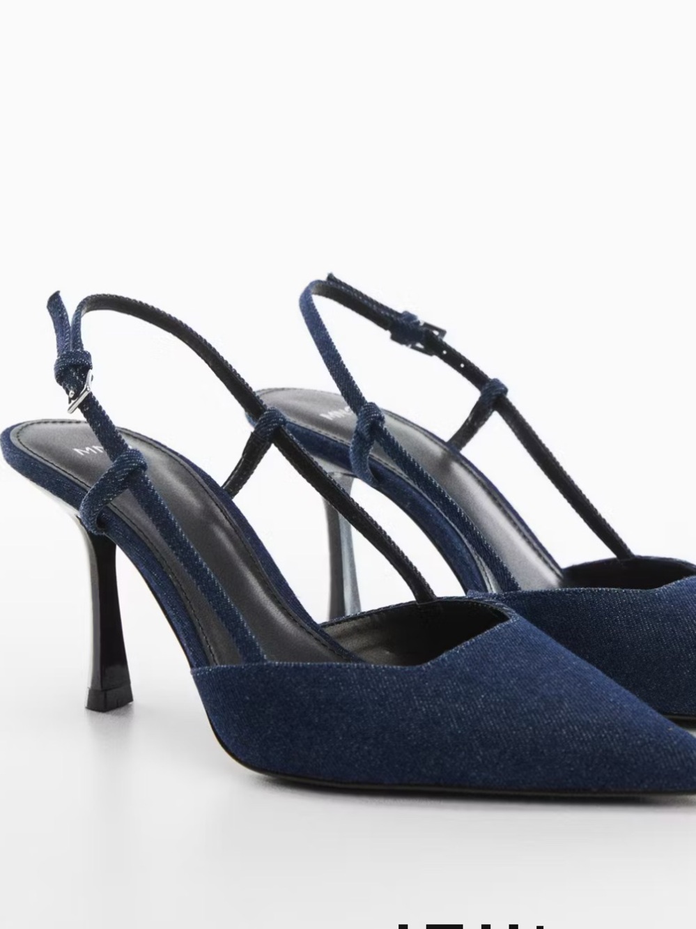 MANGO Denim High-Heeled Slingbacks NWT Sz. 37 (US 6.5)